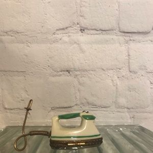Vintage Limoges France steam iron trinket box
